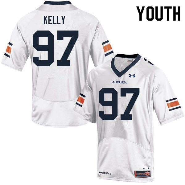 Youth Auburn Tigers #97 Jackson Kelly White 2021 College Stitched Football Jersey